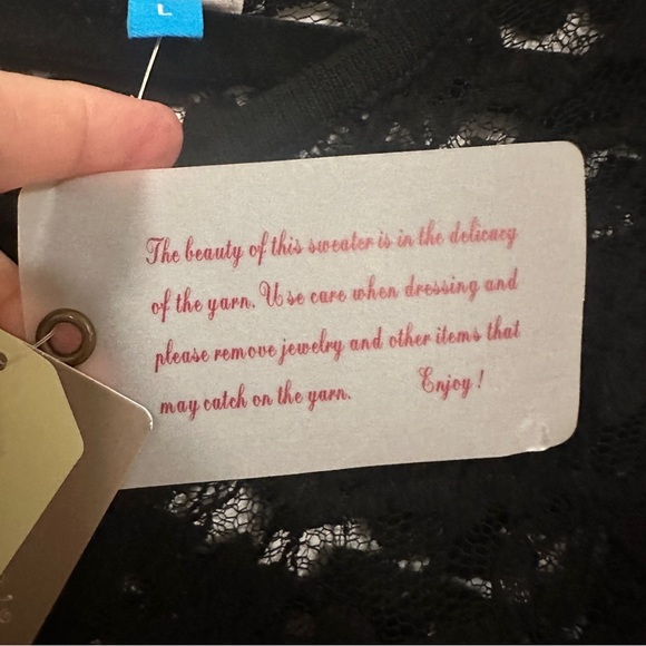 Anthropologie Sparrow Sweater Dress Large Striped Fair Isle Short Sleeves Lace - Picture 14 of 15